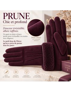 Gants Sellier Mouton Femme Wine