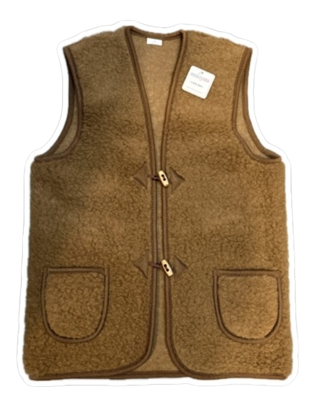 Gilet de Berger Laine 100% Naturelle - Enfant 10/12 ans Couleur Caramel