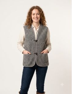 100% Natural Wool Shepherd's Vest for Adults - Anthracite Color 2
