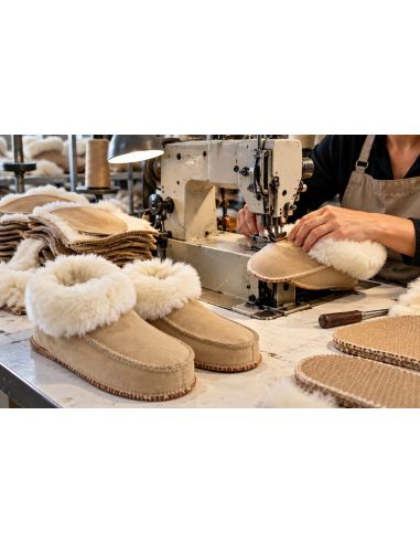 Chaussons Chalets Simples Mouton Sable