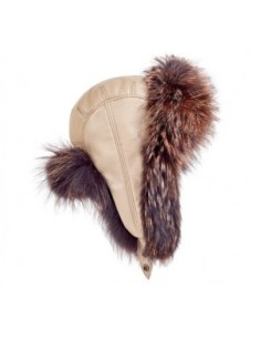 Chapka en cuir et en fourrure de lapin 2