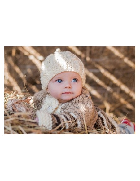 001ZD Bonnet en laine pour bébé - Taille Unique