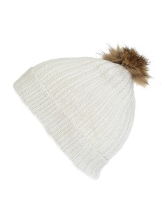 001ZG - BONNET LAINE BLANC - POMPON
