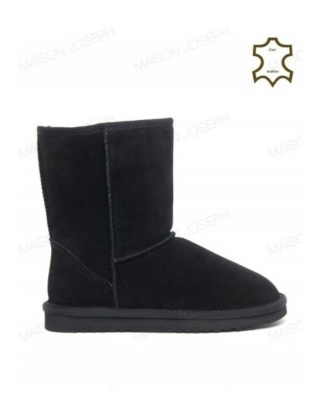 Bottes cuir doublées polaire - MI-HAUTES