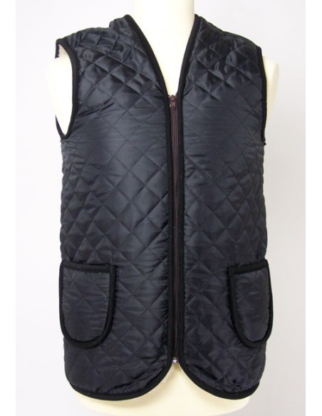 Woolmark Wool-Lined Quilted Vest - Color:Black