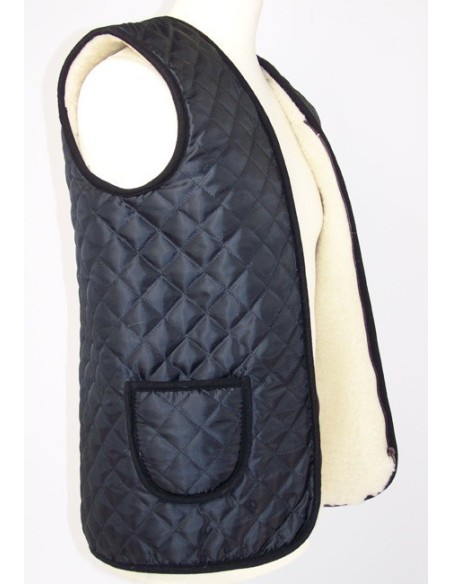 Woolmark Wool-Lined Quilted Vest - Color:Black