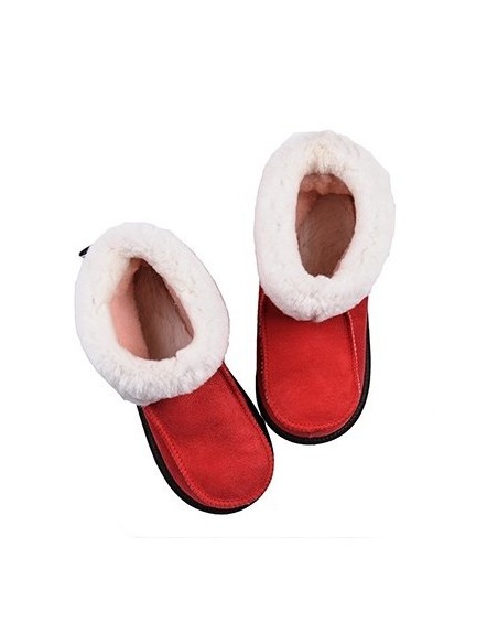 Chaussons Chalets Gainés Rouge - Maison Joseph