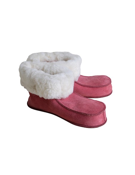 Chaussons Chalets Simples Mouton Framboise - Maison Joseph