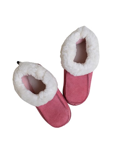 Chaussons Chalets Simples Mouton Framboise - Maison Joseph