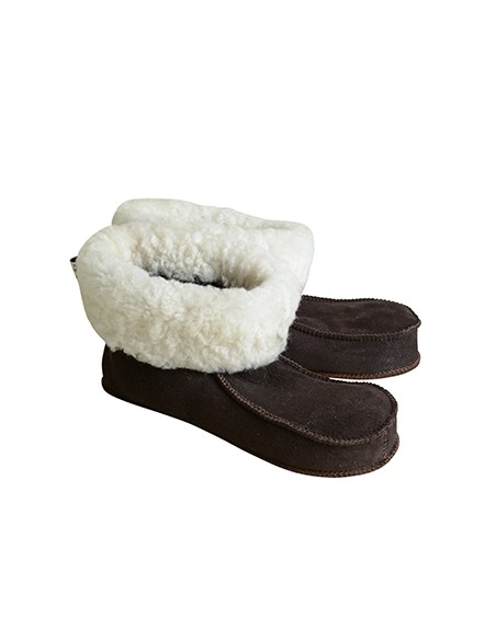 Chaussons Chalets Simples Mouton Chocolat - Maison Joseph