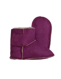 Bottines Bébé Mouton Prune Tannage Végétal